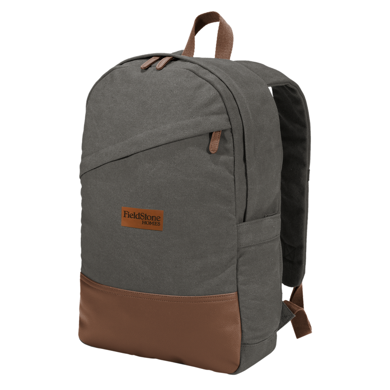 Port Authority  Cotton Canvas Backpack - Pleather Patch