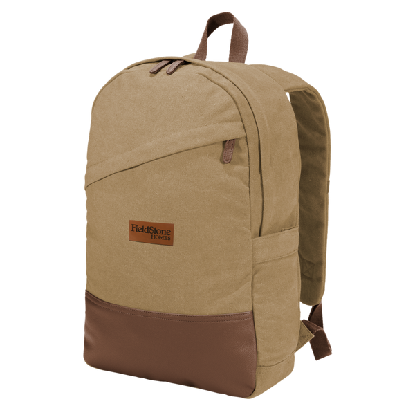 Port Authority  Cotton Canvas Backpack - Pleather Patch