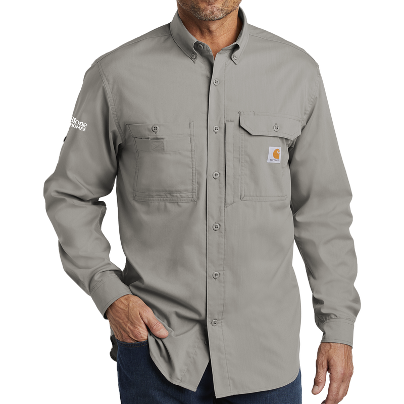 Carhartt Force Ridgefield Solid Long Sleeve Shirt - Embroidery