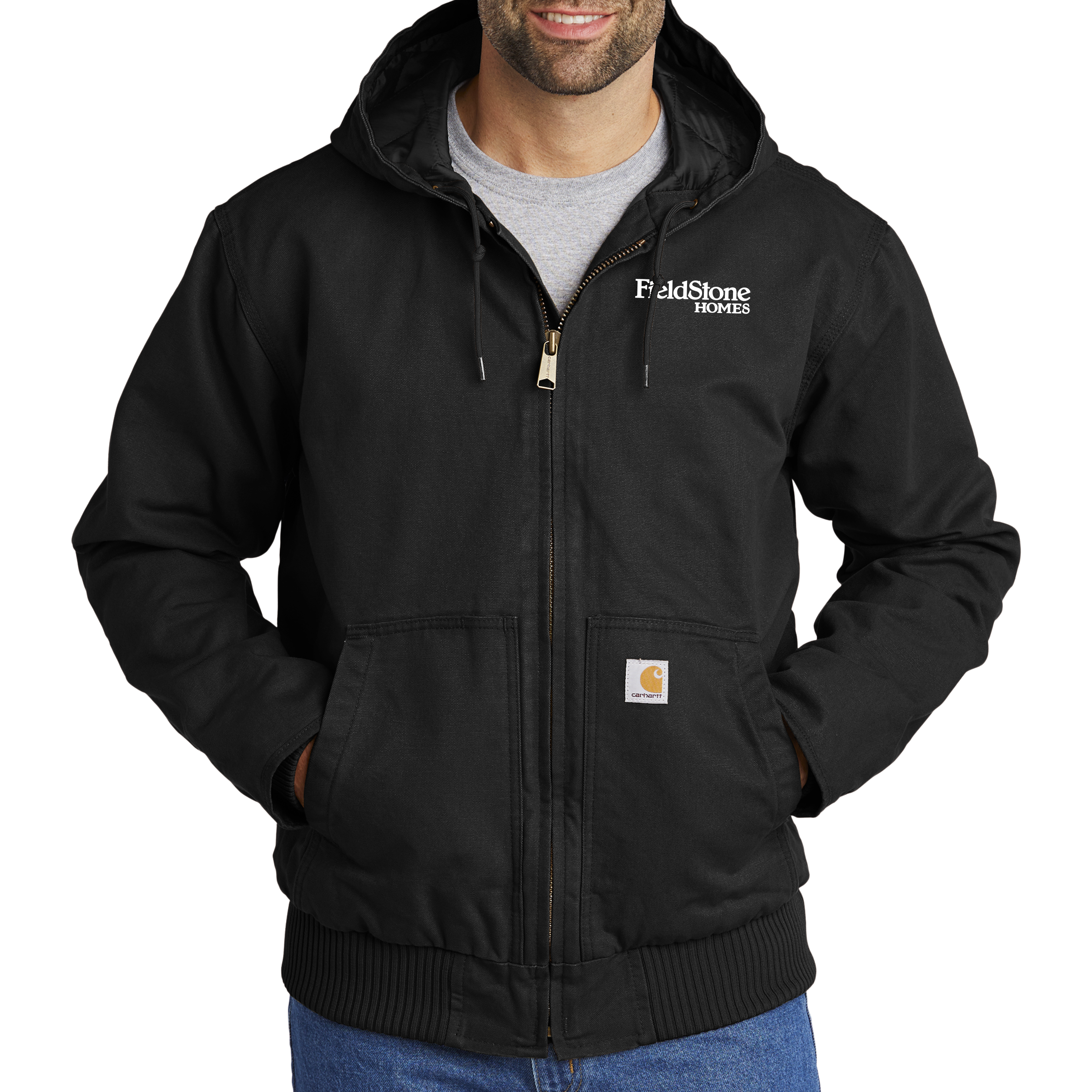 Carhartt Work Jacket Duck Active Hooded 104050 Black - 71workx