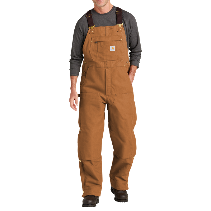 Carhartt Tall Firm Duck Insulated Bib Overalls Embroidery